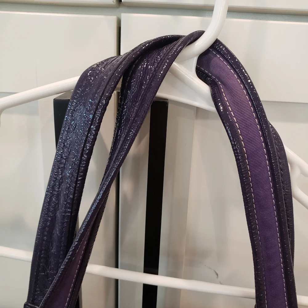 Coach Poppy Purple Plaid Tartan Glam Tote - Picture 9 of 16